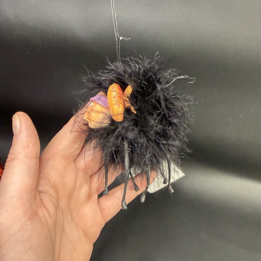 2 Krinkles Cat Witch Spider Ornament DEPT 56 Patience Brewster Halloween Set Box - Picture 7 of 11
